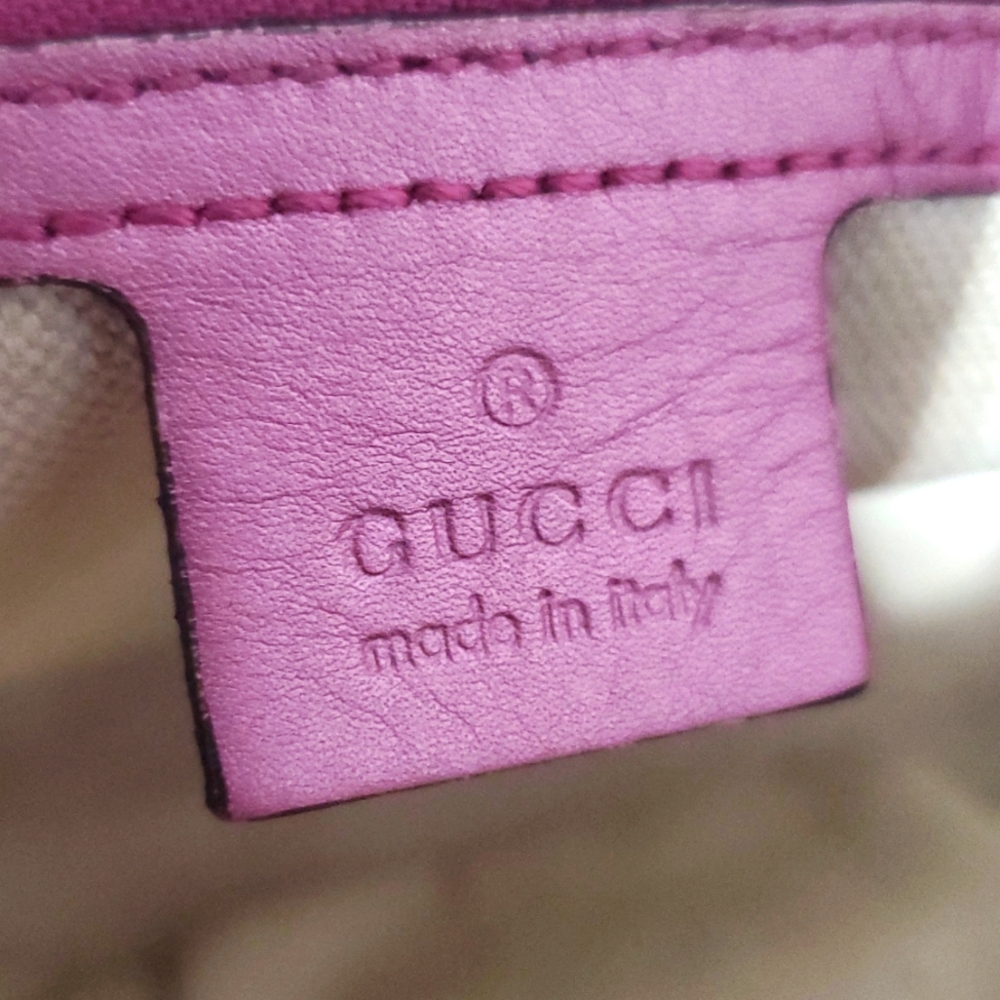 🇮🇹Gucci Guccissima Metallic Soft Heart Bit Leather Tote Bag In"Fresia Rose"💓 - Picture 13 of 17